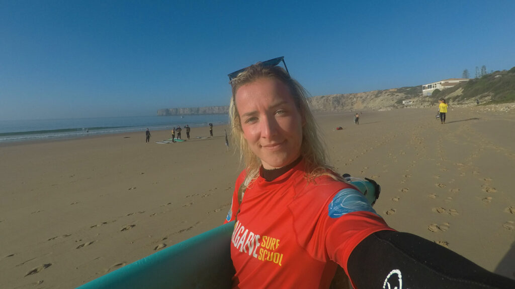 Nicola on the beach