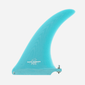 Gorgeous turquoise fiberglass fin for mid-length boards