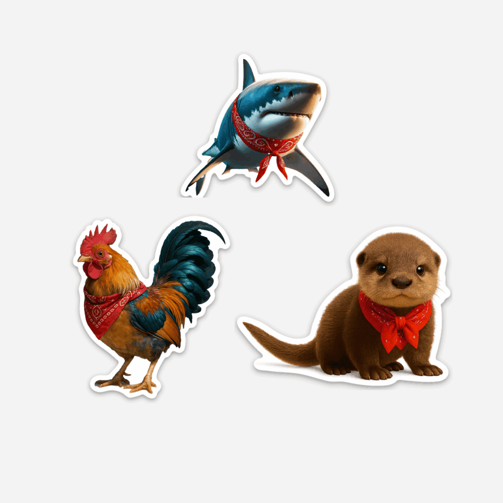 Red Paisley Bandana Crew sticker pack