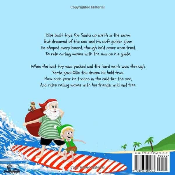 Ollie the Elf and the Surfing Surprise back cover