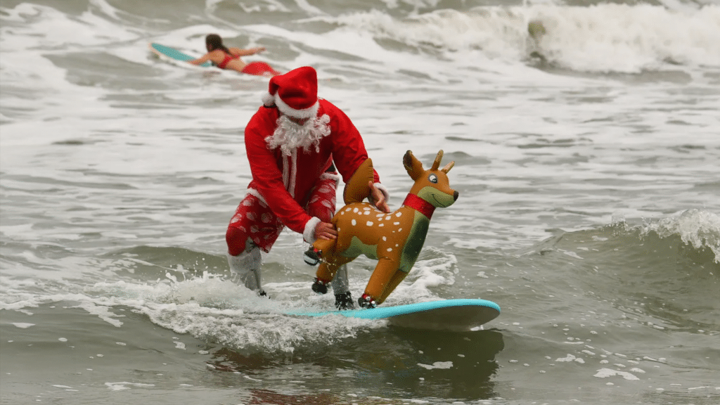 Surfing Santas